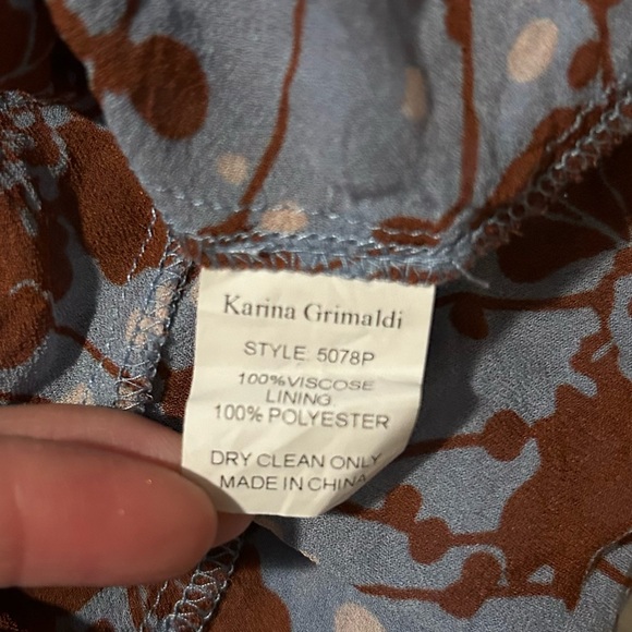 Karina Grimaldi Maxi Floral Dress Ruched Jessy Print Viscose XS - Picture 10 of 11